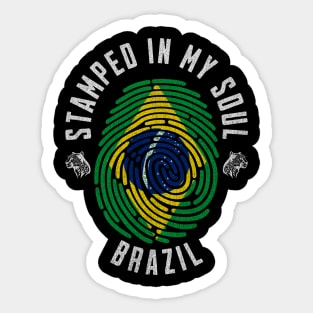 Stamped in My Soul Brazil Flag Design Brazilian Pride Sticker